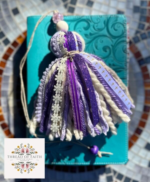 Solid or Mix of Colors Bible Tassel with Floral Accents
