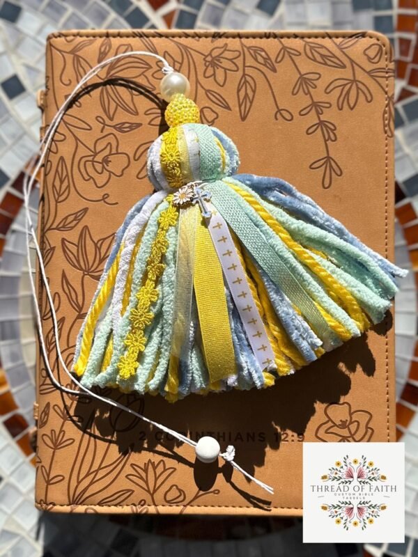 Solid or Mix of Colors Bible Tassel with Floral Accents