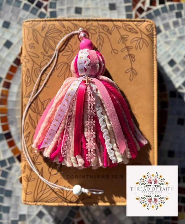 Solid or Mix of Colors Bible Tassel with Floral Accents