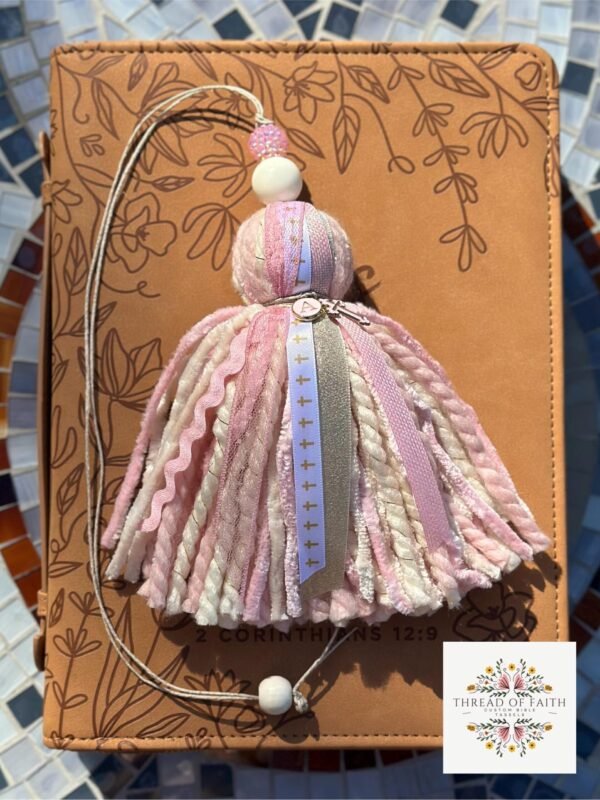 Light Pink and Cream Floral Bible Tassel