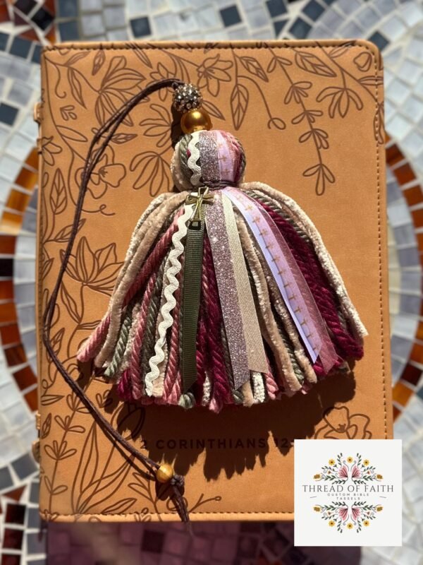 Burgundy, Mauve, and Olive Green Bible Tassel