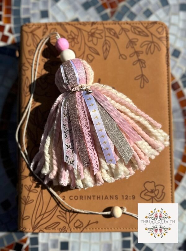 Light Pink and Cream Floral Bible Tassel
