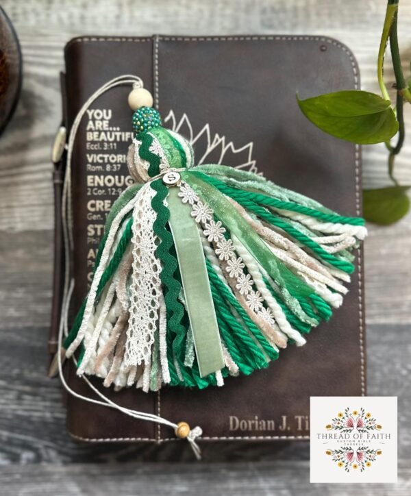 Solid or Mix of Colors Bible Tassel with Floral Accents
