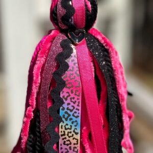Pink and Black Rainbow Cheetah Keychain