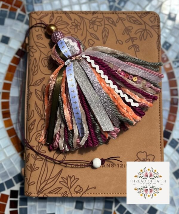 Burgundy, Mauve, and Olive Green Bible Tassel